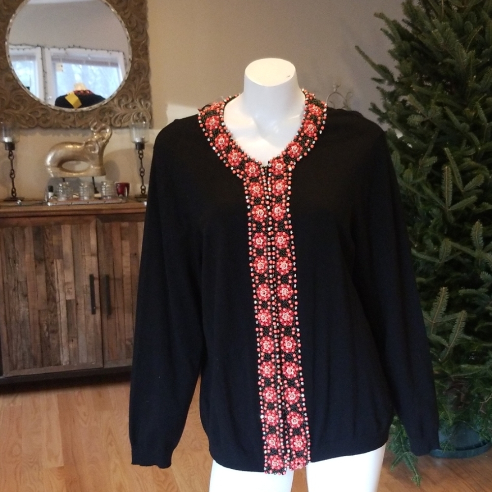 Victor Costa Occasion beaded cardigan